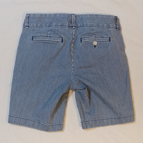 Indigo Railroad Stripe Andie Shorts - Picture 3 of 4